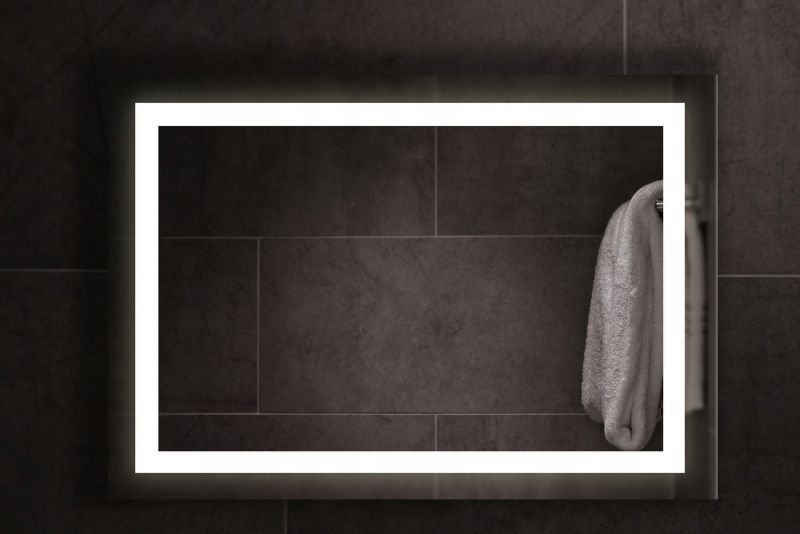 LED Spejl Firkantet 110x110 cm med 3 Lysfarver
