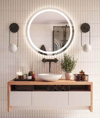 Rundt LED Badeværelsesspejl 60 cm med Dæmpbar Belysning | 5901315462857