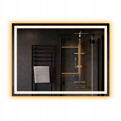 LED Spejl Rektangulært 80x60 cm med 3 Lysfarver