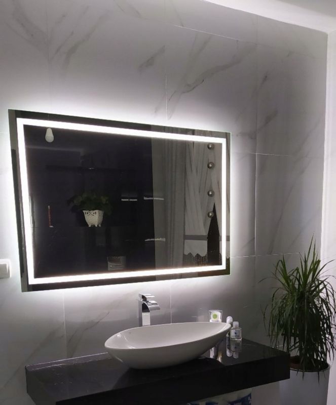 LED Badeværelsesspejl Rektangulært 80x60 cm med Touch-Kontakt
