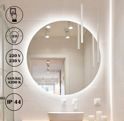Rundt LED Badeværelsesspejl Vetro 80 cm Neutral 4200K IP44 | 5903886113534
