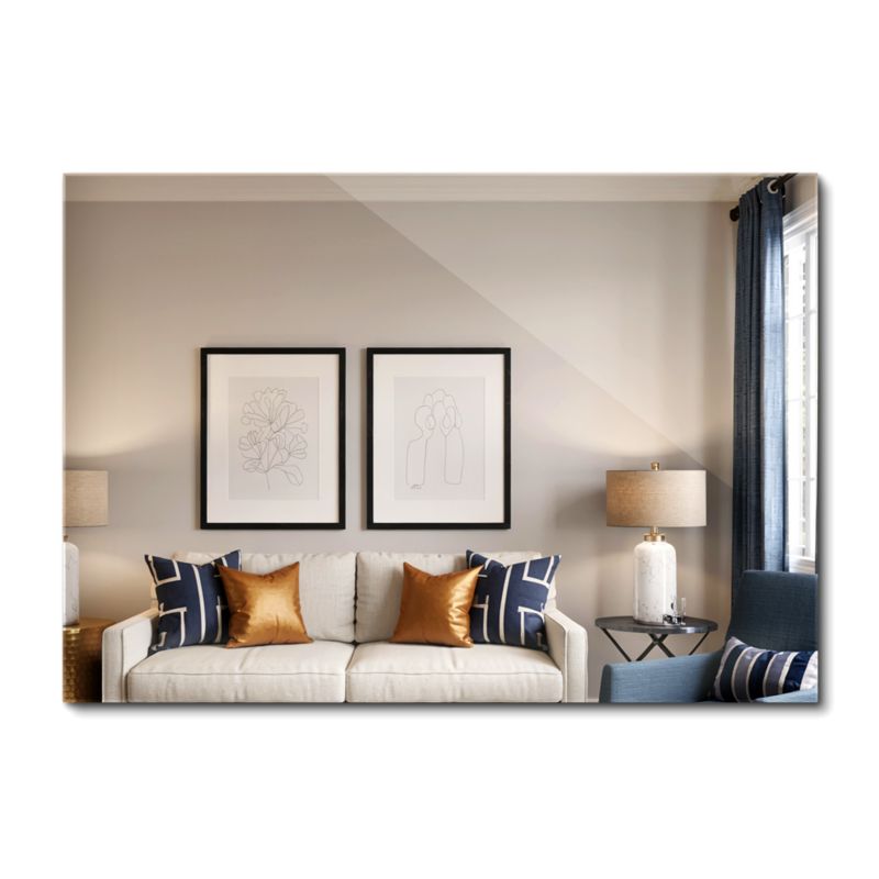 Vægspejl 100 x 70 cm Stort Badeværelsesspejl Glamour Uden Ramme 1 stk.
