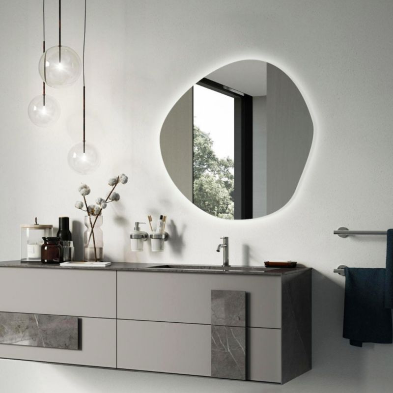 Dekorativt LED-spejl Tulup 77x77 cm med naturlig belysning, 1 stk.