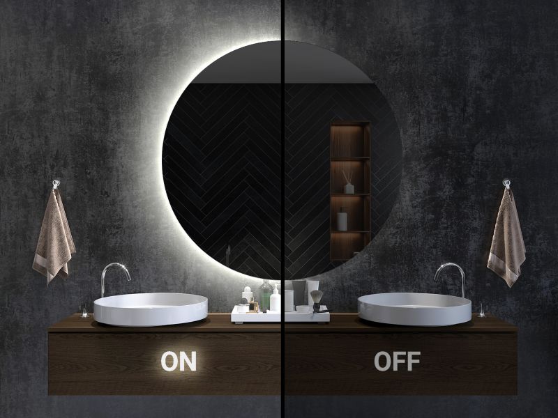 Dekorativt LED-spejl Tulup 77x77 cm med naturlig belysning, 1 stk.