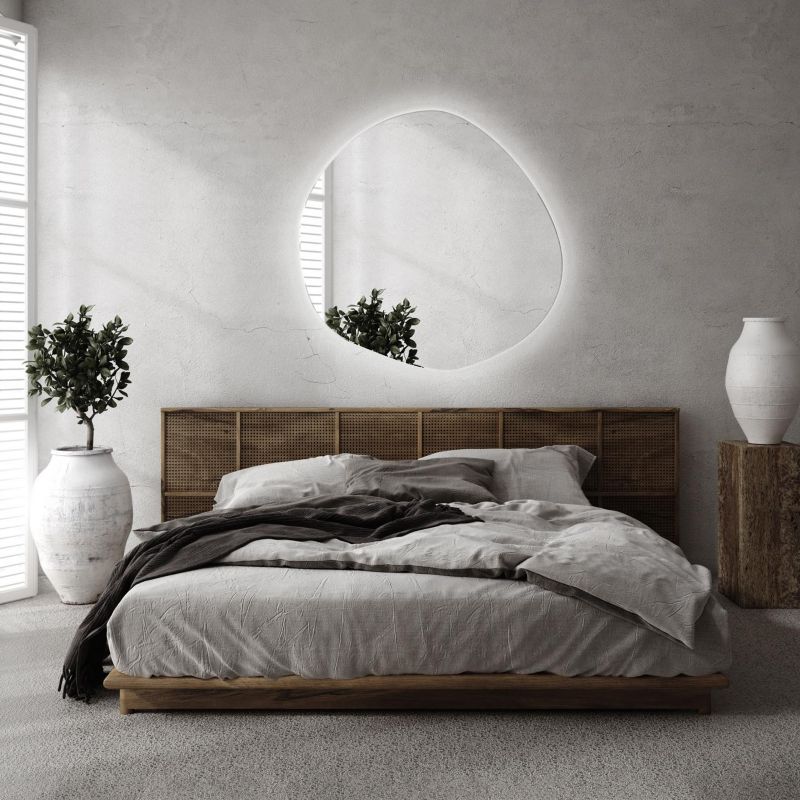 Dekorativt LED-spejl Tulup 77x77 cm med naturlig belysning, 1 stk.