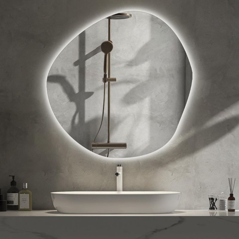 Dekorativt LED-spejl Tulup 77x77 cm med naturlig belysning, 1 stk.