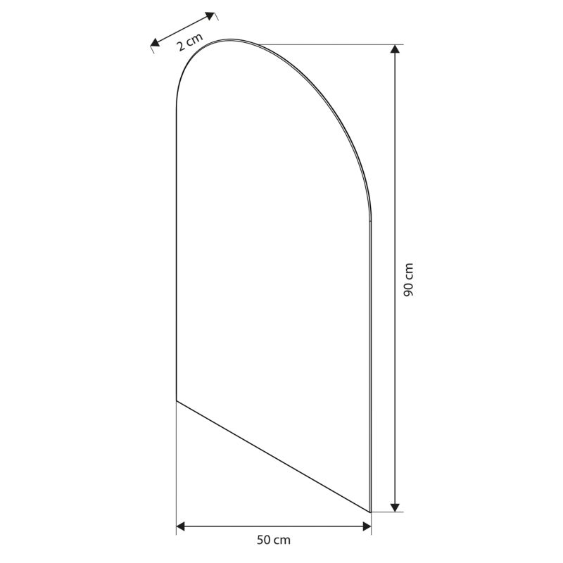 LED Spejl Dorji Bueformet 50 x 90 cm Hvid
