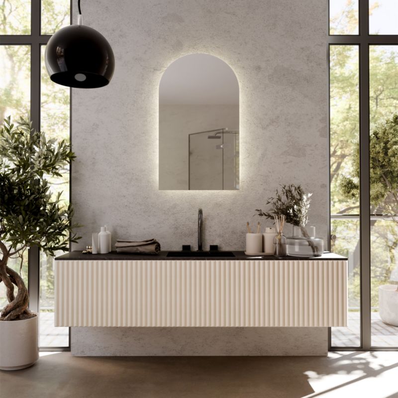 LED Spejl Dorji Bueformet 50 x 90 cm Hvid