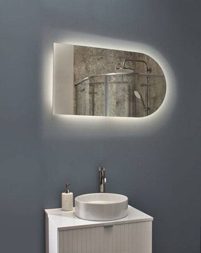 LED Spejl Dorji Bueformet 50 x 90 cm Hvid
