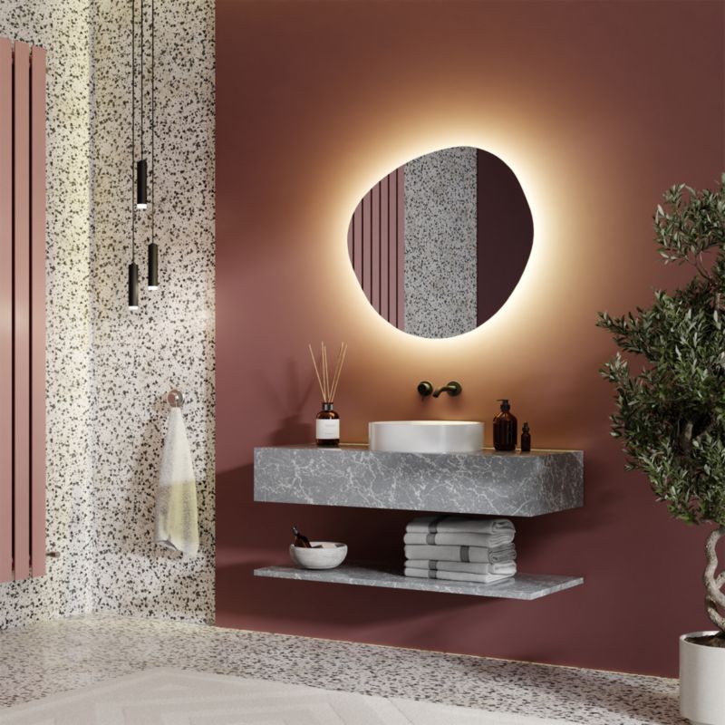Rundt LED-spejl 70 x 70 cm Neutralt Lys IP44