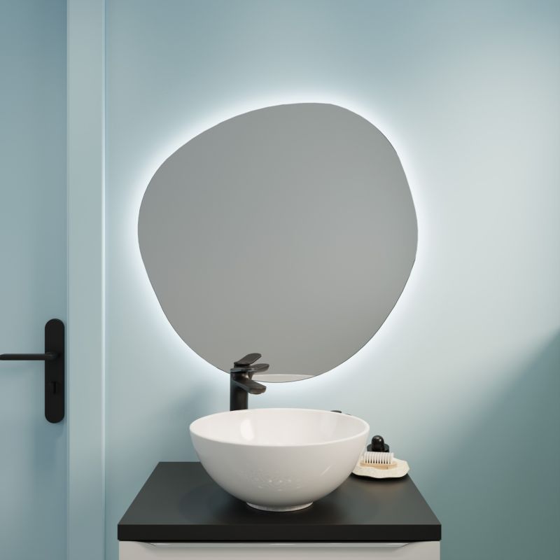 Rundt LED-spejl 70 x 70 cm Neutralt Lys IP44