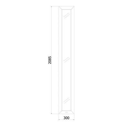 Fortia tilføjelsesvindue 2085 x 30 mm i mat‑sort antracit