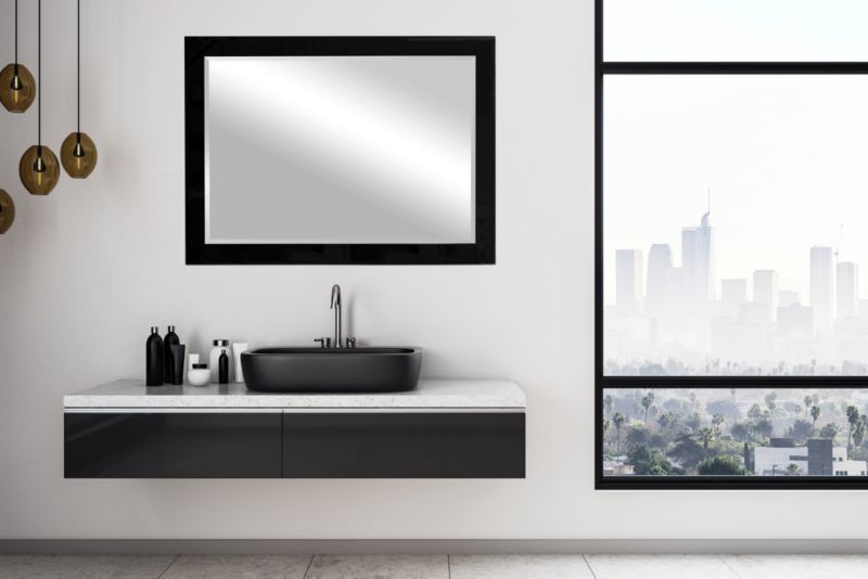 Lustro Elegante Nero 55 x 75 cm Sort
