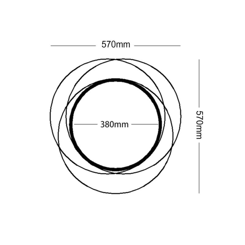 GoodHome Multiframed spejl 60 cm mat-sort