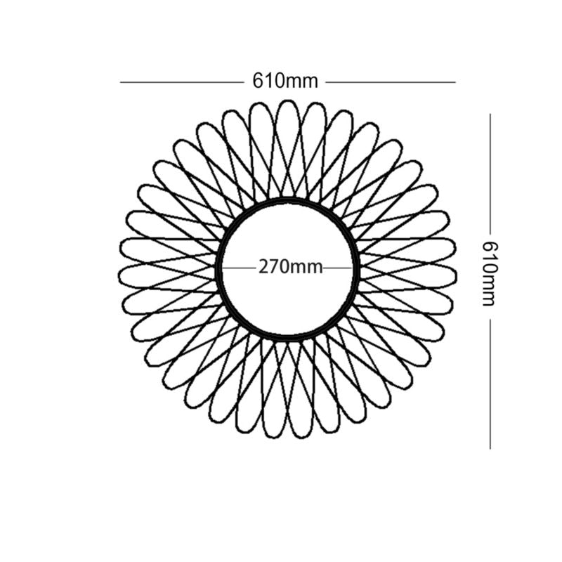 Spejl Rosace 60 cm Sort | 5059340173764