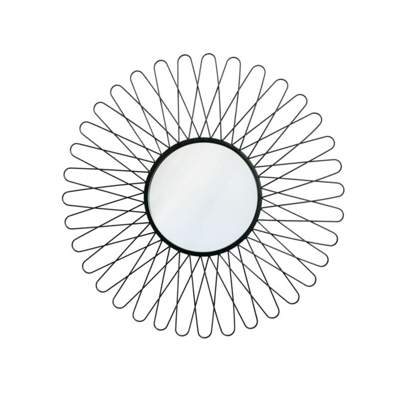 GoodHome Rosace spejl 60 cm sort