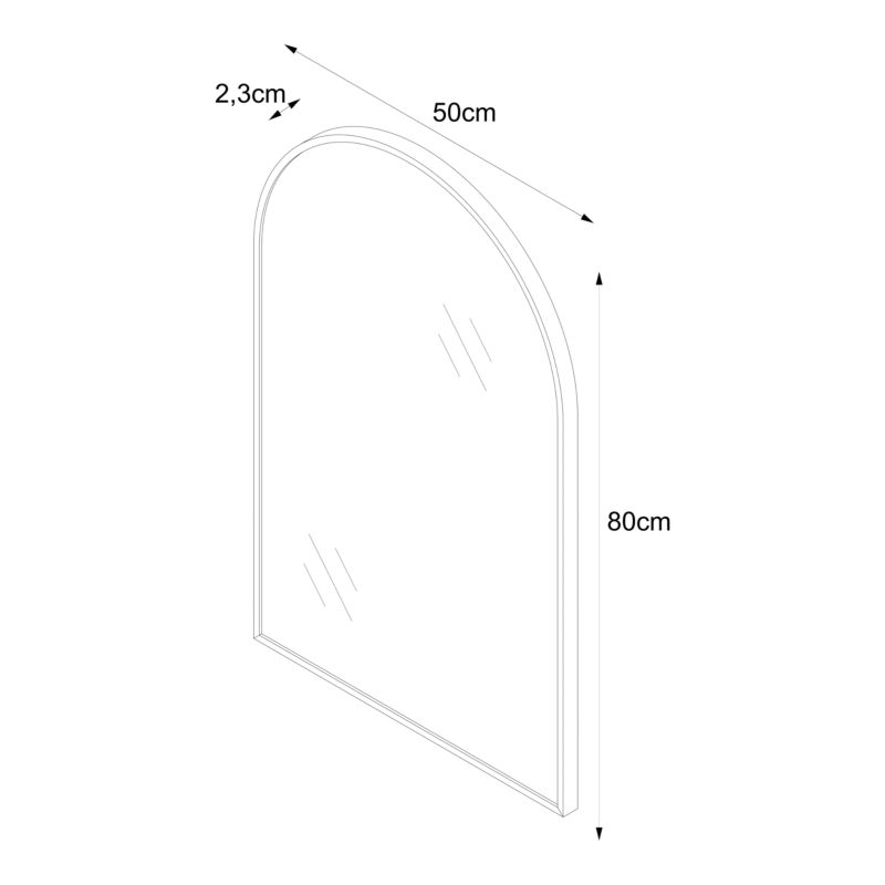 Spejl Slim Arch 50x80 cm Sort | 5063022703897