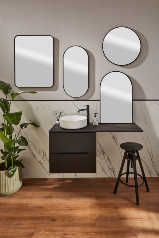 Spejl Slim Arch 50x80 cm Sort | 5063022703897