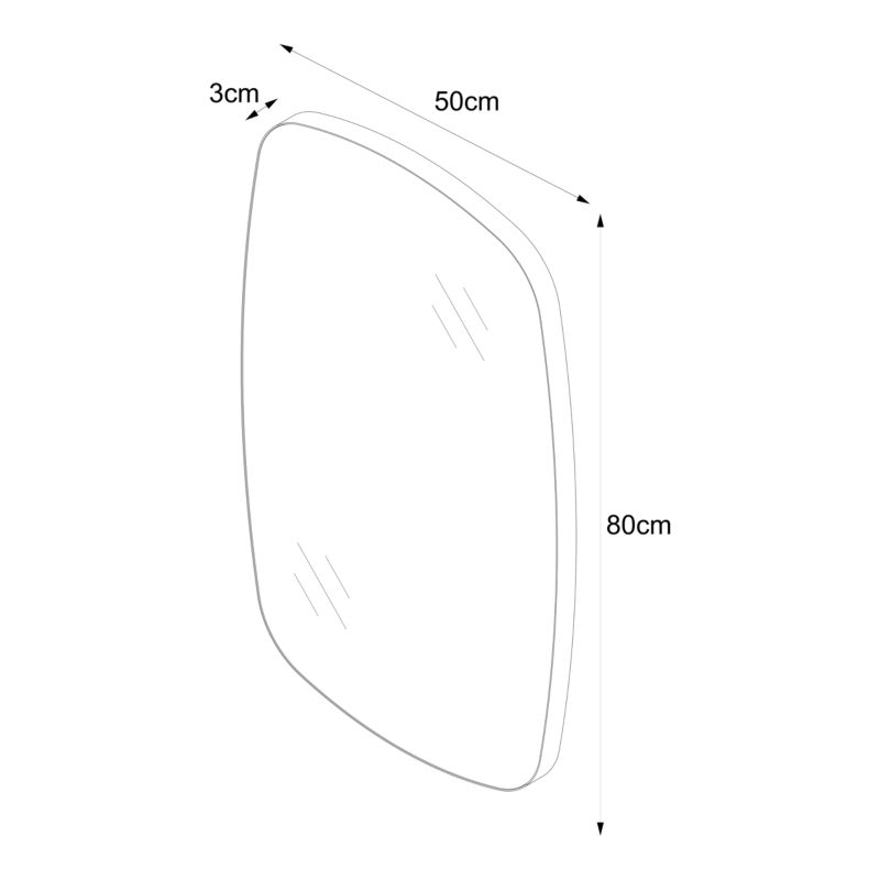 Spejl Tisa Slim Barrel 50 x 80 cm Sort