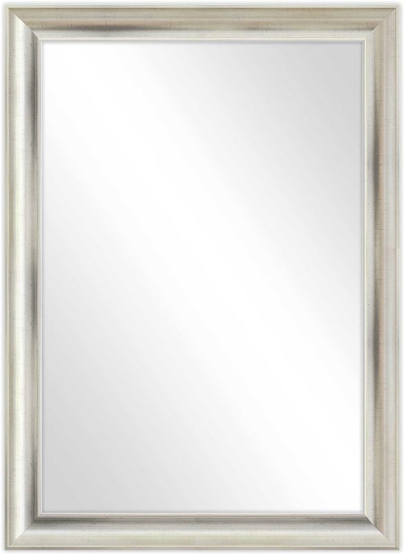 Knor spejl 50 x 70 cm i ramme med antik sølvfinish