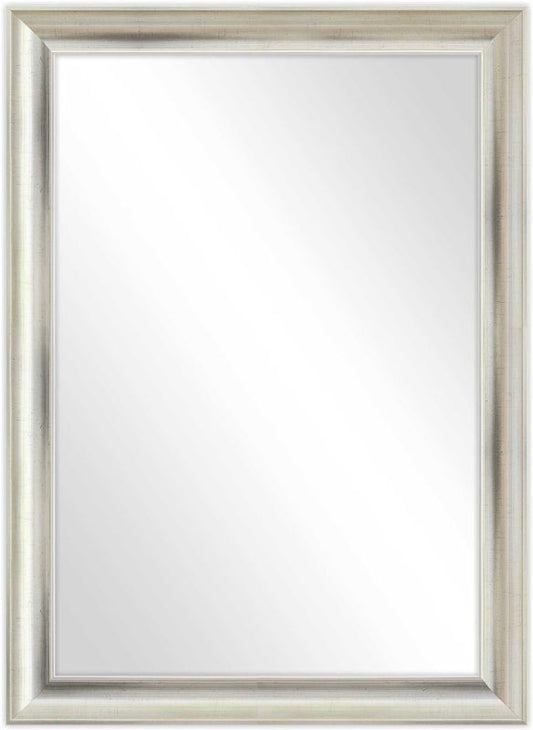 Knor spejl 50 x 70 cm i ramme med antik sølvfinish