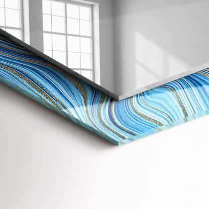 Kvadratisk spejl Tulup med abstrakt mønster 60 x 60 cm – stilfuldt, 1 stk.