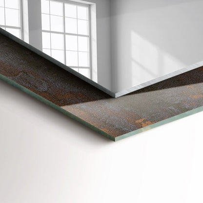 Kvadratisk Tulup Rust Metal Spejl 60x60 cm Industrielt på Underlag 1 stk.