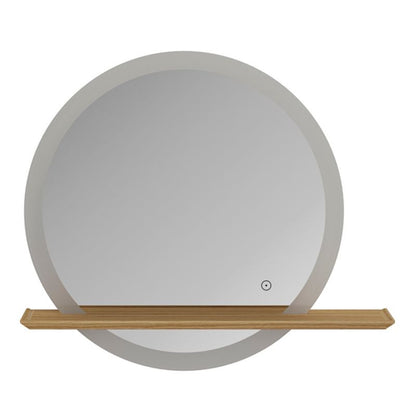 GoodHome Avela LED-spejl Ø 75 cm med hylde