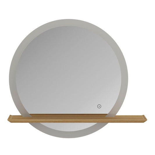 GoodHome Avela LED-spejl Ø 75 cm med hylde