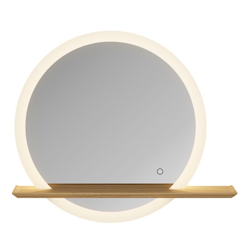 GoodHome Avela LED-spejl Ø 75 cm med hylde