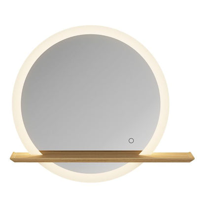 GoodHome Avela LED-spejl Ø 75 cm med hylde
