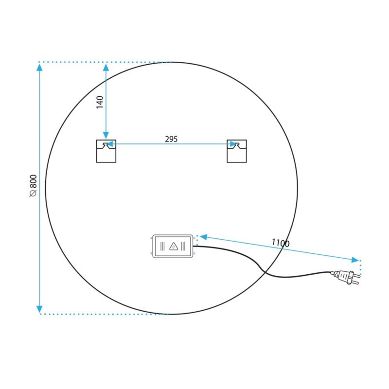 LED-spejl HZJ Rundt 80 cm Hvid med Varmt Lys