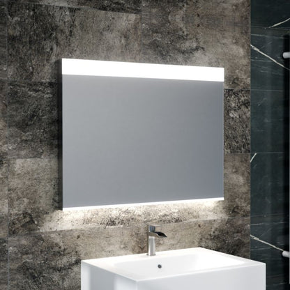 LED-spejl Horisontalt 80x60 cm Sølv | 5903148544151