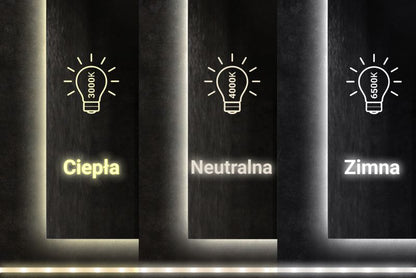 LED-spejl Tulup 100x70 cm koldt lys, moderne og oplyst, 1 stk.