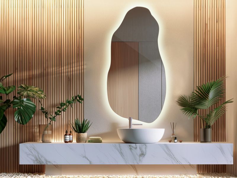 LED-spejl Tulup 40x80 cm Neutral LED Dekorativt Oplyst 1 stk.