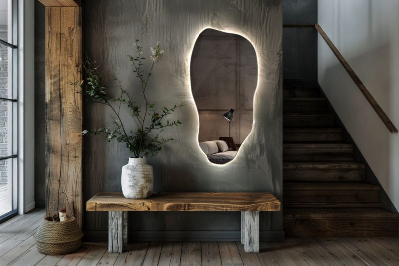 LED-spejl Tulup 45x90 cm Neutral LED Moderne Væghængt 1 stk.
