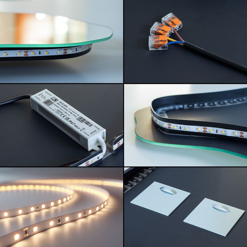 LED-spejl Tulup 45x90 cm Neutral LED Moderne Væghængt 1 stk.