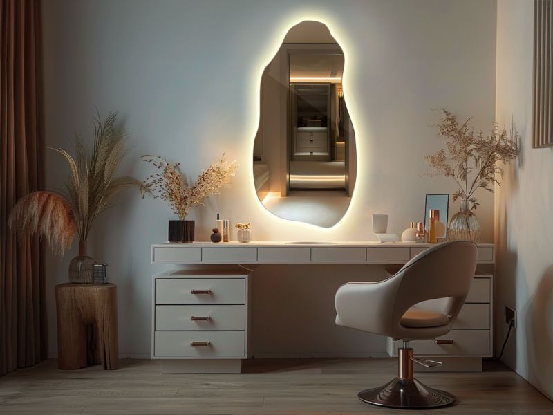 LED-spejl Tulup 50x100 cm Varm LED Boho Loft-stil 1 stk.