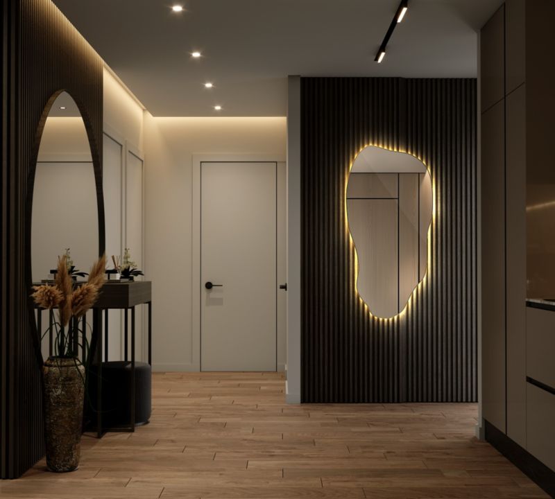 LED-spejl Tulup 50x100 cm Varm LED Boho Loft-stil 1 stk.