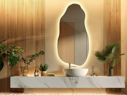 LED-spejl Tulup 50x100 cm Varm LED Boho Loft-stil 1 stk.