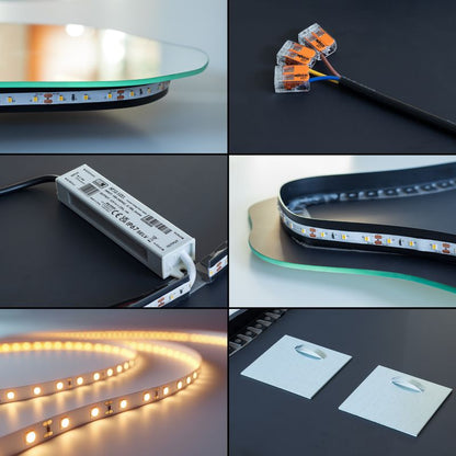 LED-spejl Tulup 50x100 cm Varm LED Boho Loft-stil 1 stk.