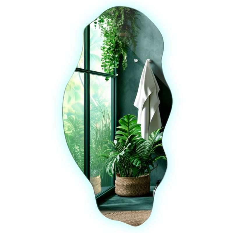 LED-spejl Tulup 50x100 cm bølget dekorativt koldt lys 1 stk.