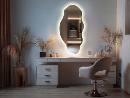 LED-spejl Tulup 50x100 cm loftstil med neutralt lys, 1 stk.