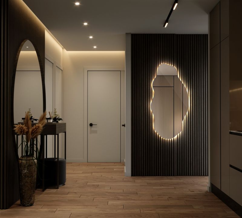 LED-spejl Tulup 50x100 cm loftstil med neutralt lys, 1 stk.