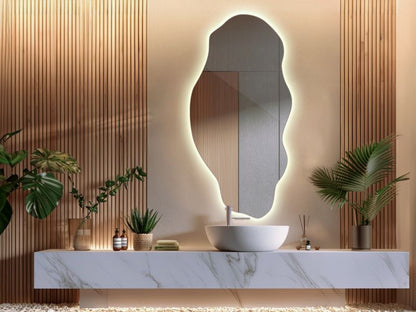LED-spejl Tulup 50x100 cm loftstil med neutralt lys, 1 stk.