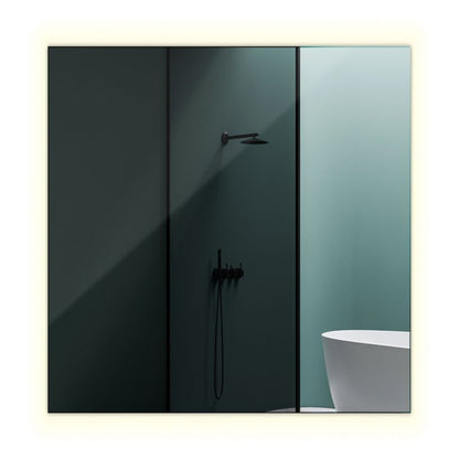 LED-spejl Tulup 50x50 cm varmt lys elegant rektangulært 1 stk.