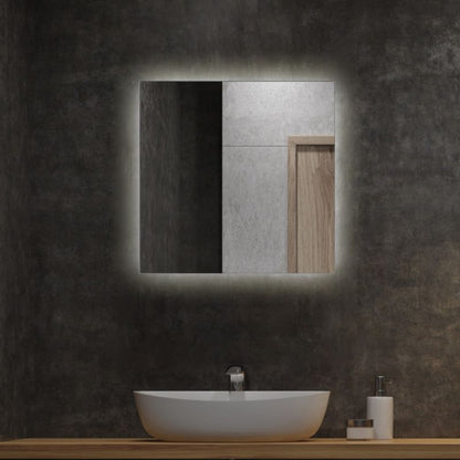 LED-spejl Tulup 50x50 cm varmt lys elegant rektangulært 1 stk.