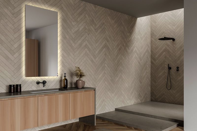 LED-spejl Tulup 50x50 cm varmt lys elegant rektangulært 1 stk.