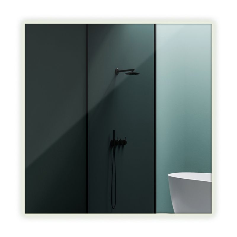LED-spejl Tulup 50x50 cm Neutralt badeværelse Glamour 1 stk.