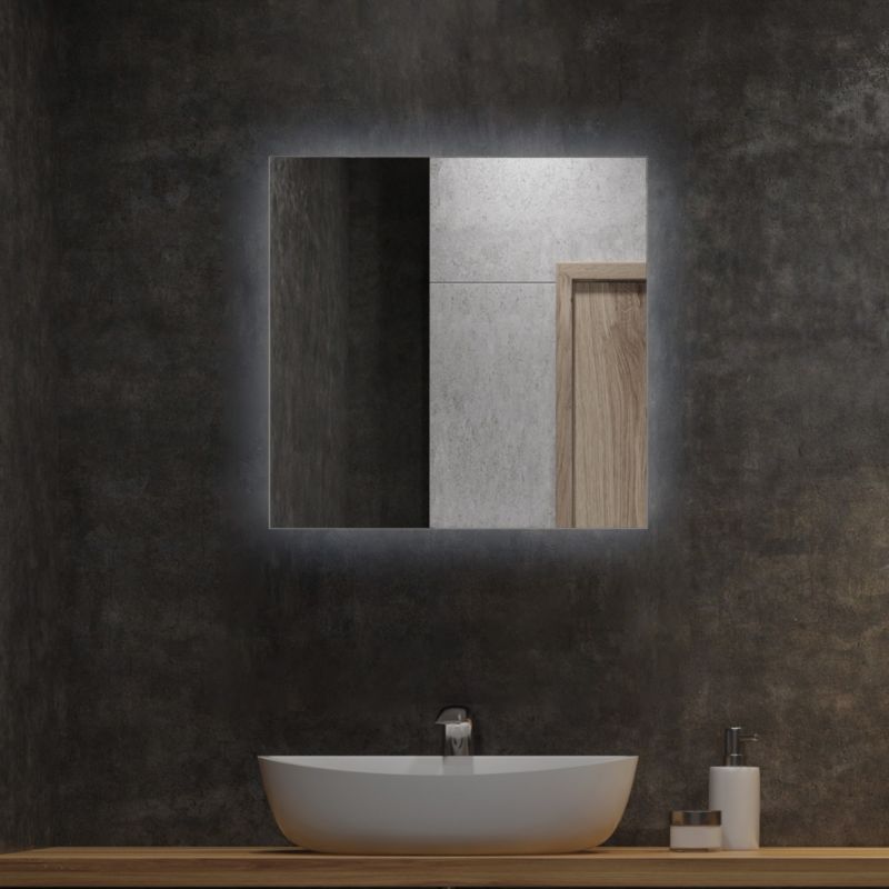 LED-spejl Tulup 50x50 cm Kold Moderne med Baggrundsbelysning 1 stk.